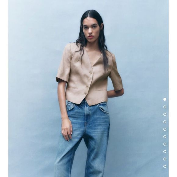 Zara Jackets & Blazers - Zara cropped linen blazer size XS